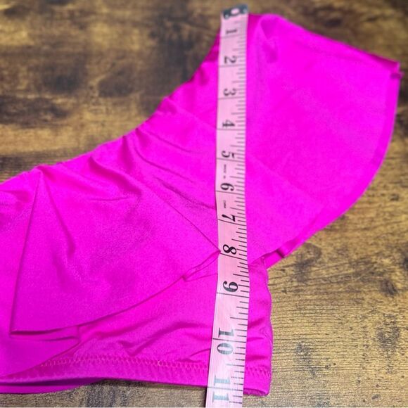 Trina Turk Swim Women's One Shoulder Ruffle Bandeau Swim in Hot Pink. Sz 4. NWT! - Picture 10 of 12